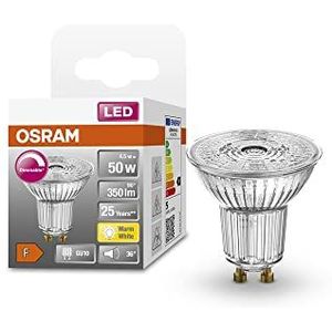 OSRAM Lamps 4058075797574 Superstar reflectorlamp, GU10-basis helder glas,Warm Wit (2700K), 230 Lumen, substituut voor 35W-verlichtingsmiddel dimbaar, 6-Pak