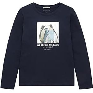 TOM TAILOR Meisjes Kindershirt met lange mouwen en print 1033936, 10668 - Sky Captain Blue, 116-122