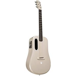 LAVA ME 3 Smart Akoestische gitaar van koolstofvezel, 96,5 cm (38 inch), met stemapparaat, meerdere vermogenseffecten, geschikt voor beginners en volwassenen (pianotas, goud)