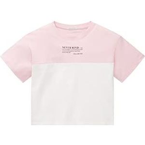TOM TAILOR Meisjes T-shirt voor kinderen met kleurblok 1033114, 30103 - Soft Pastel Pink, 128