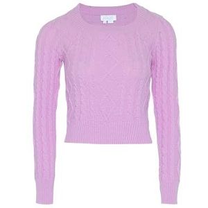 Blonda Dames Vintage Twist-gebreide trui met vierkante hals Lavendel Maat XS/S, lavendel, XS