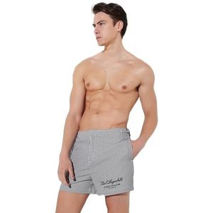 Hotel Karl gestreepte boardshorts, Tonal White Stripe, XS