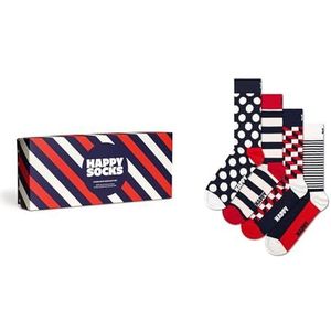 Happy Socks set van 4 paar sokken met geometrische print - leuke sokken van biologisch katoen voor dames en heren