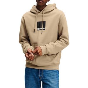Karl Lagerfeld Jeans, Heren, Box Logo Hoodie, Regular Fit, Beige, L