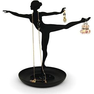 Kikkerland Sieradenhouder Ballerina, metaal, zwart, 18 x 17,8 x 10,2 cm