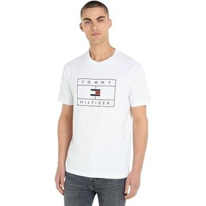 Tommy Hilfiger Mannen grote grafische S/S T-shirt T-shirts, Th Optic Wit, S