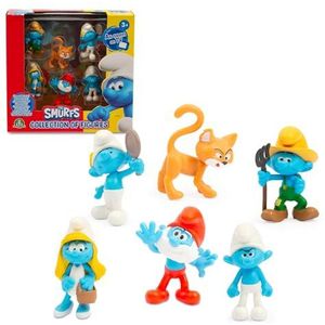 Les Smurfen, set met 6 figuren, 5,5 cm, waarvan 1 exclusief, willekeurige modellen, speelgoed voor kinderen vanaf 3 jaar, PUF141