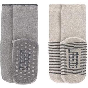 LÄSSIG Antislip sokken, 2 stuks, gemengde grijs/beige, afmetingen: 27-30
