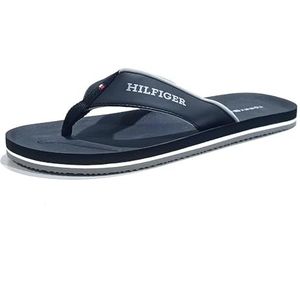 Tommy Hilfiger Heren Comfort Hilfiger Beach Sandaal Flip Flop, zwart, 8 UK, Zwart, 42 EU