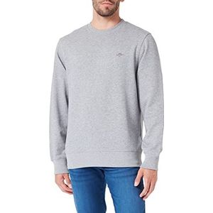 GANT REG Shield C-Neck Sweatshirt, voor heren, grijs melange, standaard, gemengd grijs, M