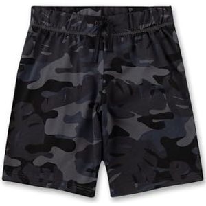 Sanetta Teens pyjamabroek voor jongens, shorts, camouflage, 100% biologisch katoen, iron gate, 176 cm
