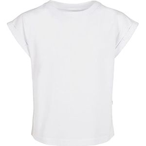 Urban Classics Meisjes T-shirt van biologisch katoen met overgesneden schouders, Girls Organic Extended Shoulder Tee, verkrijgbaar in vele kleuren, maten 110/116-158/164, wit, 110/116 cm