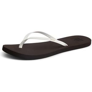 Reef Bliss Nights Teenslippers voor dames, superlicht en zacht voetbed, strandsandaal met dunne riem, Bruin/Wit, 35 EU