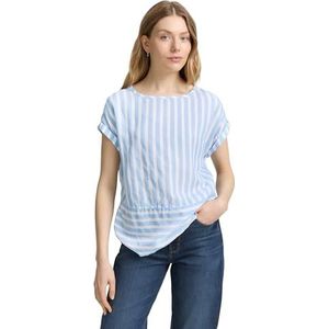Tom Tailor - Shirtblouse - Offwhite Blue Vertical Stripe - Met Streepmotief