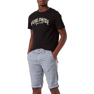 TOM TAILOR Uomini Regular Slim Chino bermuda shorts 1031447, 29705 - Navy White Check, 28