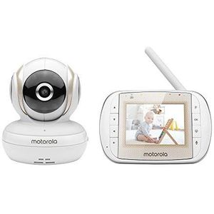 Motorola MBP30A - Video babyfoon met 3"" display - pan, zoom en scan op afstand, temperatuurmeter, walkietalkie functie en IR nachtzicht - MET UK STEKKER