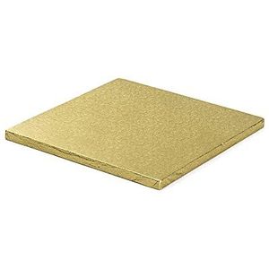 0931714 DECORA vierkante taartplaat goud CM 35X1,2 H