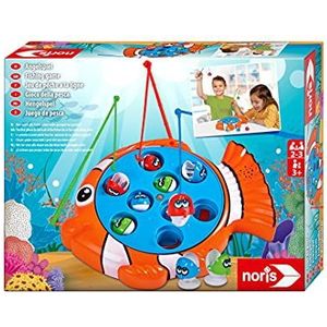 Noris 606064296 hengelspel, spannend kinderspel met kleurrijke kunststof vissen en 3 vissen, vanaf 3 jaar