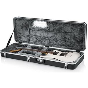 Gator Cases Deluxe ABS gevormde koffer voor Strat/Tele stijl elektrische gitaar met interne LED verlichting (GC-ELECTRIC-LED)