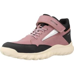 Geox Meisjes J Simbyos Girl ABX A Sneakers, Dk Rose Black, 29 EU