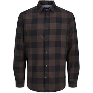 Bestseller A/S JJEGINGHAM Twill shirt voor heren, L/S PS NOOS, seal Brown, 4XL, bruin, 4XL