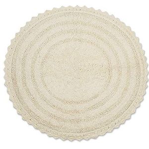 DII Gehaakte collectie Omkeerbare badmat, rond, 27,5 cm diameter, gebroken wit