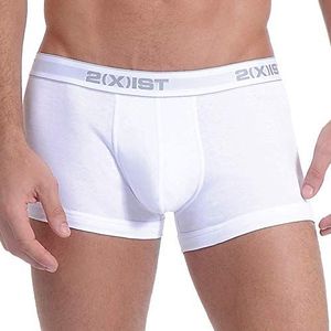 2(X) IST Heren Essential Cotton No Show Trunk 3-Pack, Kleur: wit, M