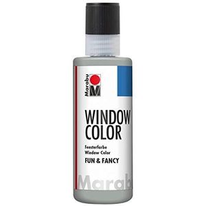 Marabu Window Color fun & fancy, 04060004182, zilverkleurig, 80 ml, raamverf op waterbasis, verwijderbaar op gladde oppervlakken zoals glas, spiegels, tegels en folie