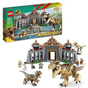 LEGO 76961 Jurassic Park Bezoekerscentrum T. rex & raptor Set, 2 Verstelbare Speelgoed Dinosaurussen, een Dino Skelet Figuur en 6 Minifiguren, voor Kinderen vanaf 12 Jaar, 30ste Verjaardag Collectie