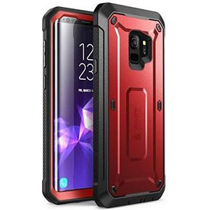 SUPCASE Unicorn Beetle Pro Full-Body Rugged Holster Case voor Galaxy S9 (2018 release), metallic rood