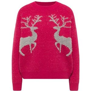 NALLY Dames gebreide trui 12419418-NA02, donkerroze grijs, XL/XXL, donkerroze, grijs, XL/XXL