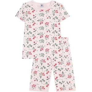 Petit Bateau meisjes pyjacourt, roze/meerkleurig, 2 Jaar