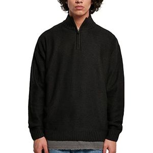 Urban Classics Heren Knit Troyer Sweatshirt, Zwart, L, zwart, L