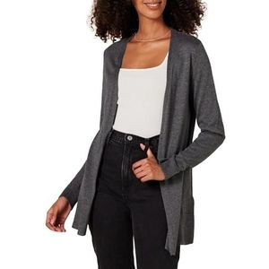 Amazon Essentials Dames Lichtgewicht vest met open voorkant (verkrijgbaar in grote maten), Houtskoolzwart, XS