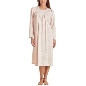 Calida Dames Soft Cotton Night Shirt Nachthemd van katoen met lange mouwen, Pearl Blush, One size