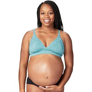 Cake Maternity Sproeten Gerecycleerde Draad Gratis Verpleging BH voor Borstvoeding, Draadloze Zwangerschaps BH (voor B-E Cups), Turkoois, S