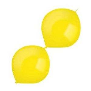 amscan 9905599 100 latex ballonnen kristal koppelbaar, geel