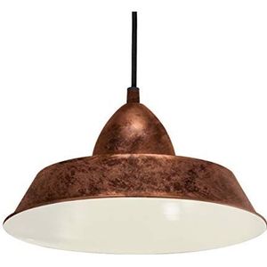 EGLO Auckland Hanglamp, 1 lichtpunt, industrieel, vintage, modern, hanglamp van staal in antiek koper, eettafellamp, woonkamerlamp hangend met E27-fit