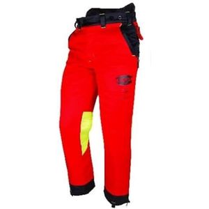 Solidur AUPARE - Originele veiligheidsbroek voor kettingzaag - type A klasse 1 - uitzonderlijk comfort en bescherming - veilig en functioneel design - maat M - rood