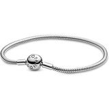 Pandora Icons Zilveren armband met slangenketting, met ronde sluiting, 20