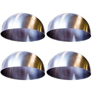 EASY MAKE KA11151 Lot de 4 Dômes de présentation Inox Argent 8 x 8 x 4,20 cm