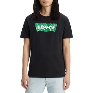 Levi's Graphic Crewneck Tee T-shirt Mannen, Filled Bw Caviar, L