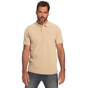 JP 1880, Herenpoloshirt, grote maten, piqué, vintage wassing, halflange mouwen, beige, 4XL