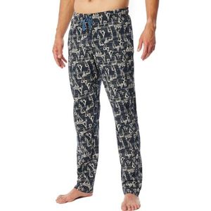 Schiesser Heren lange slaapbroek-Mix Relax Pyjamabroek, navy_182185, 48, Navy_182185, 48