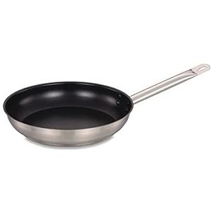 Commichef Plus superieure mix roestvrij staal non-stick koekenpan met Whitford XYLAN coating, sterke corrosiebestendigheid, 24cm, 2,3L