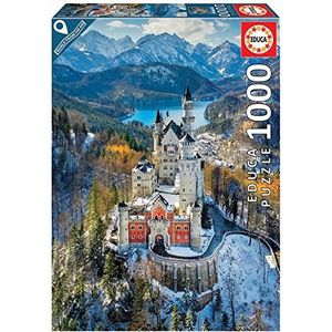 Educa - Puzzel met 1000 stukjes voor volwassenen | Kasteel Neuschwanstein, reis met deze 1000-delige puzzel naar Duitsland - inclusief Fix Puzzle Lijm - Vanaf 14 jaar (19261)