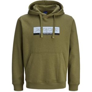 Jack & Jones - JORINWOOD BLOCK BRANDING - Hoodie - Olive drab - Met Capuchon