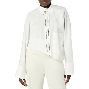 maison blanche Unisex's Cropped Button Shirt, Wit, 4, Kleur: wit, 24