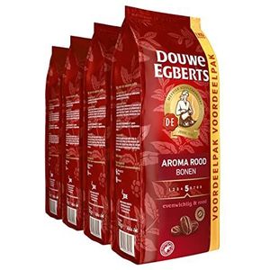 Douwe Egberts Koffiebonen Aroma Rood Voordeelverpakking (4 Kilogram - Intensiteit 05/09) - 4 x 1000 Gram