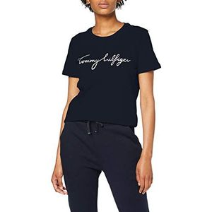 Tommy Hilfiger Heren T-shirt Heritage Crew Neck Graphic T-shirt met ronde hals, Midnight, XS